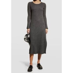 Sol Angeles Anthropologie Gray Long Sleeve Waffle Knit Midi Dress SZ Medium NWOT